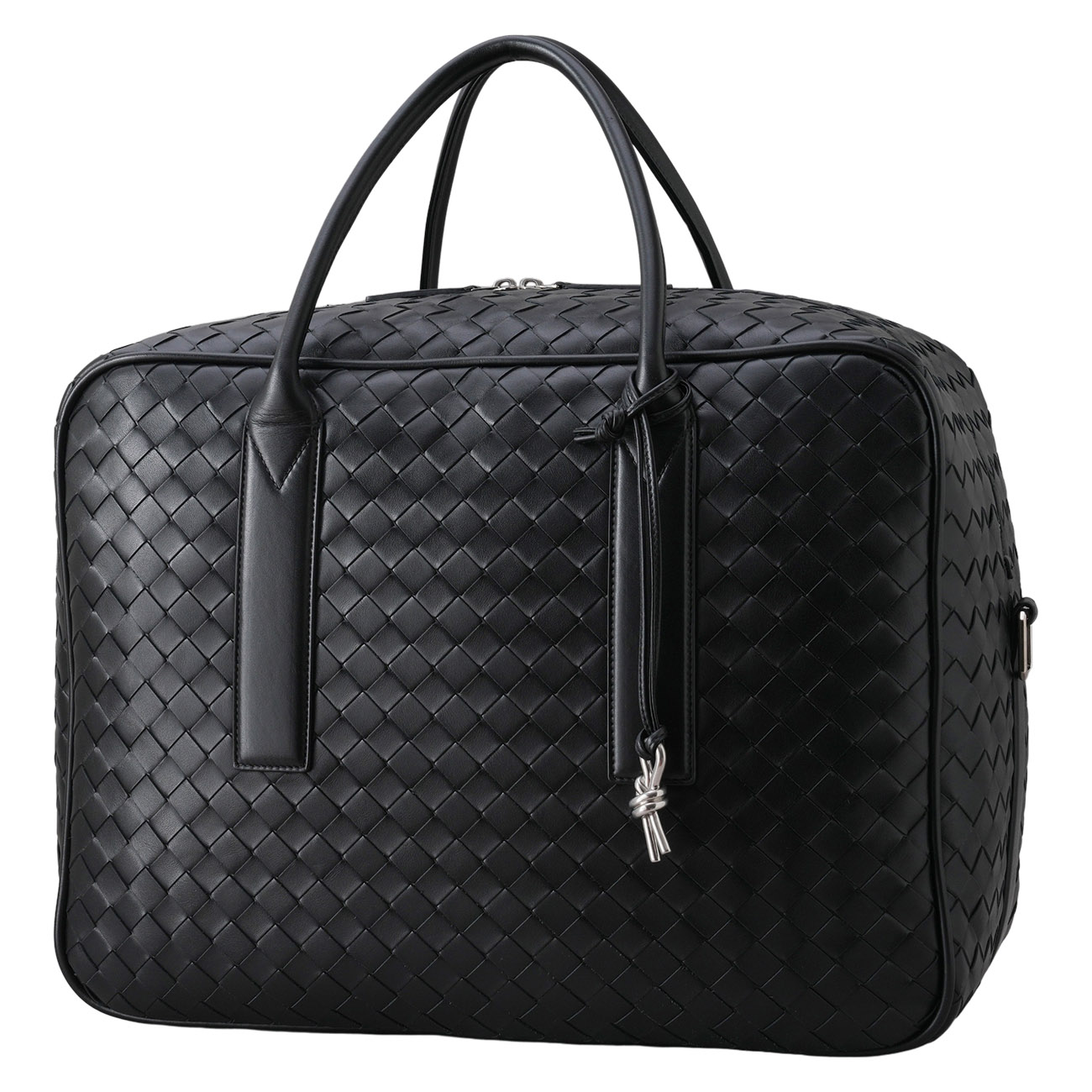 BOTTEGA VENETA(USED)보테가베네타 인트레치아토 겟어웨이 미디엄 트래블백 블랙
